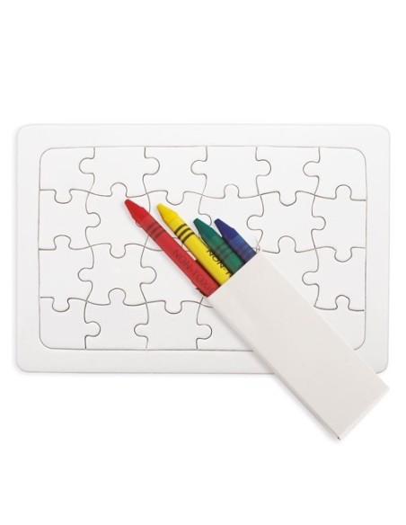 Puzzle para colorear con 4 ceras