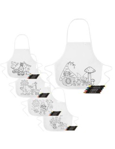 Pack 5 Delantales infantil para colorear con ceras