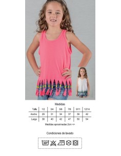 Camisetas tirantes bolitas color rosa niña 160gr sublimacion 2