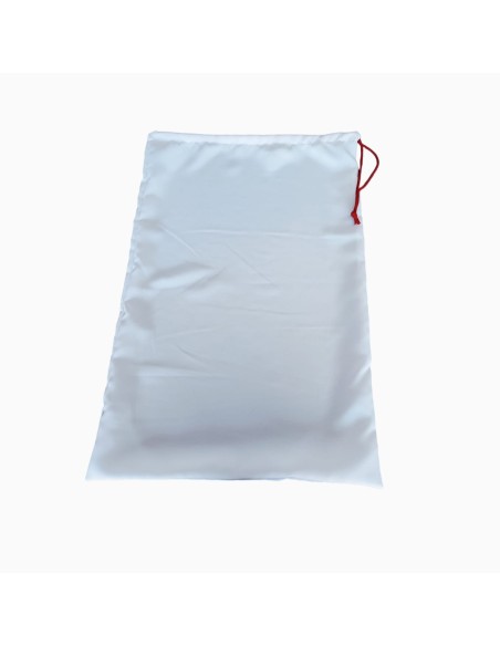 Saco navidad grande poliester blanco cordon rojo sublimacion