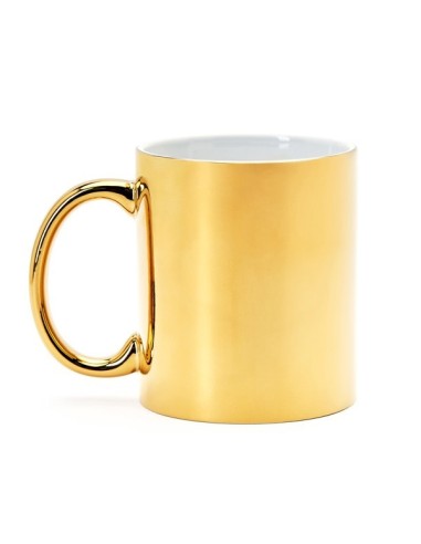 taza metalizada especial para laser color dorado o plata