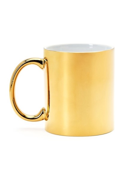 taza metalizada especial para laser color dorado o plata