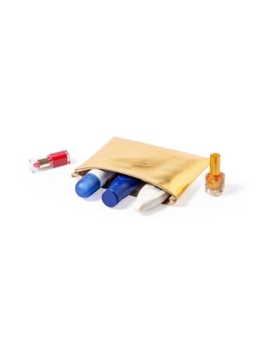 Lote de 30 articulos ideal para eventos 10 labiales, 10 cepillos y 10 neceseres peq COLOR ORO