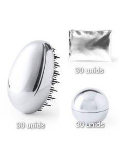 Lote grande de 90 articulos ideal para eventos 30 labiales, 30 cepillos y 30 neceseres peq color PLATA
