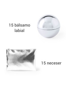 Lote de 30 articulos 15 labial + 15 neceser peq ideal para eventos color PLATA