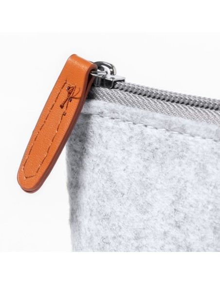 Neceser fieltro gris claro personalizable sublimacion, vinilo textil