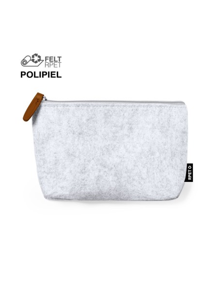 Neceser fieltro gris claro personalizable sublimacion, vinilo textil