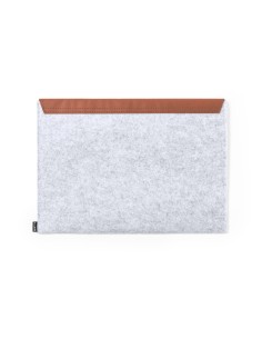 Funda ordenador portátil de fieltro gris claro y polipiel personalizable 2