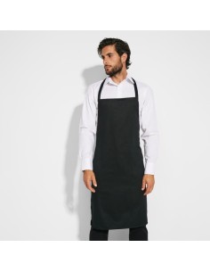 Delantal para personalizar negro sin bolsillo 2