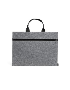 Portadocumentos de fieltro con asa negra gris oscuro personalizable