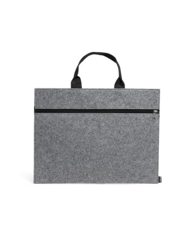 Portadocumentos de fieltro con asa negra gris oscuro personalizable