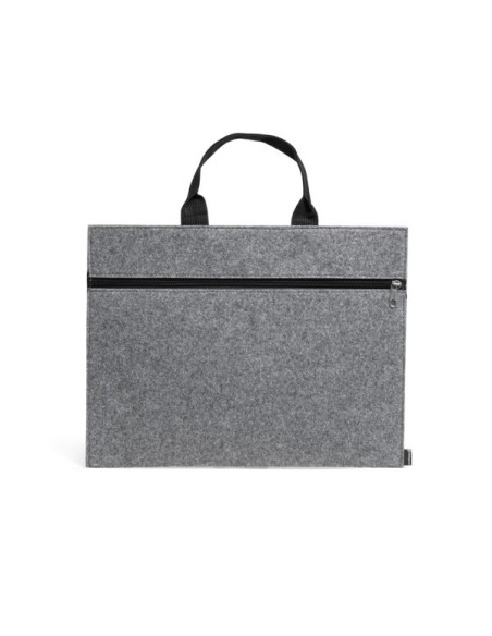 Portadocumentos de fieltro con asa negra gris oscuro personalizable