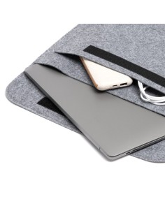 Funda de ordenador portátil de fieltro gris oscuro personalizable 2