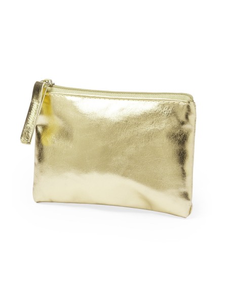 Neceser pequeño 12 x 8.5 x 0.5 cm metalizado oro