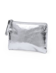 Neceser pequeño 12 x 8.5 x 0.5 cm metalizado plata