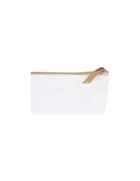 Neceser en poliéster blanco cremallera dorada sublimacion
