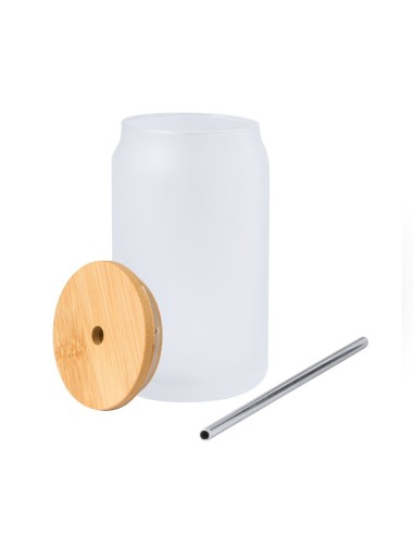 Tarro con pajita de sublimacion 400ml
