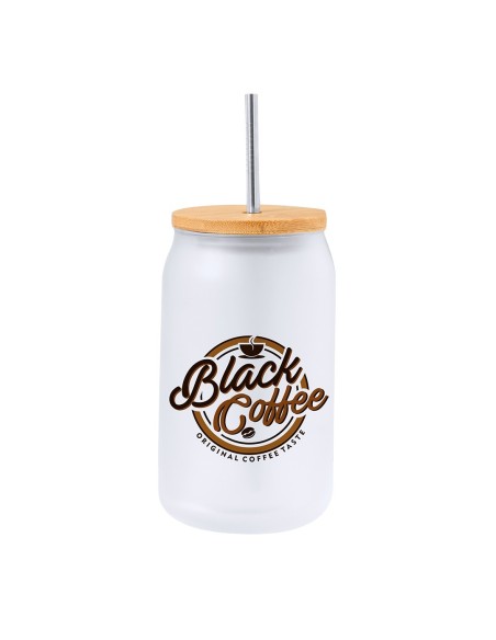 Tarro con pajita de sublimacion 400ml