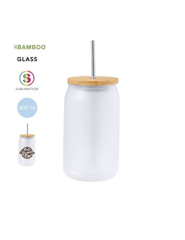 Tarro con pajita de sublimacion 400ml