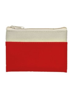 Monedero algodon rojo y beige