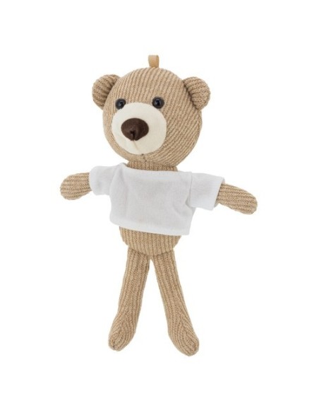 Oso beige pequeño para colgar camiseta blanca sublimacion