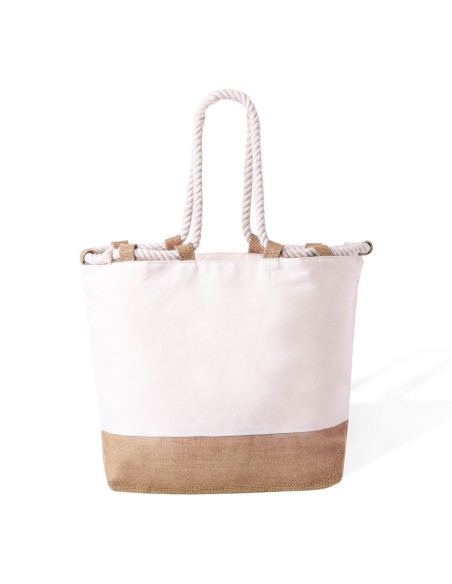 Bolsa algodon con fuelle y asa largas