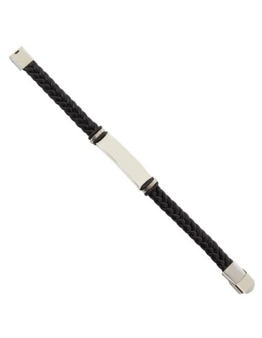 Pulsera en polipiel y acero para personalizacion laser