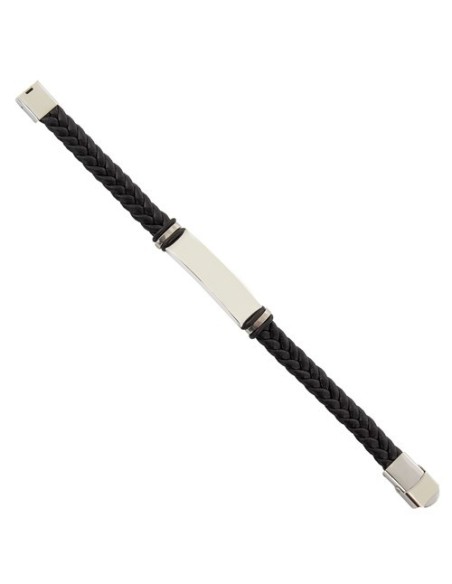 Pulsera en polipiel y acero para personalizacion laser