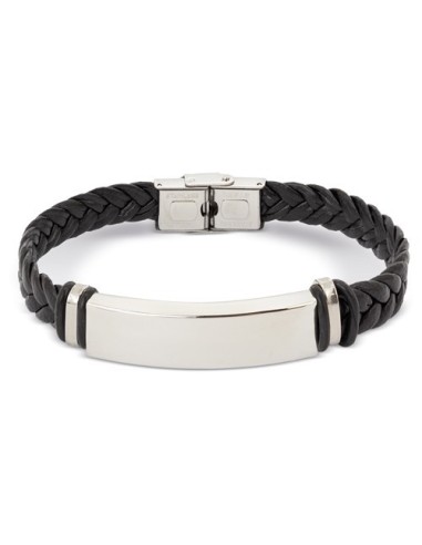 Pulsera en polipiel y acero para personalizacion laser