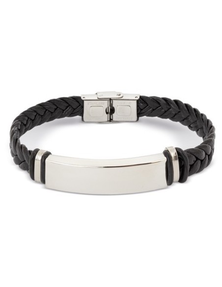 Pulsera en polipiel y acero para personalizacion laser