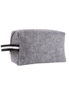 Nuevo Neceser fieltro gris oscuro tira a rayas 2