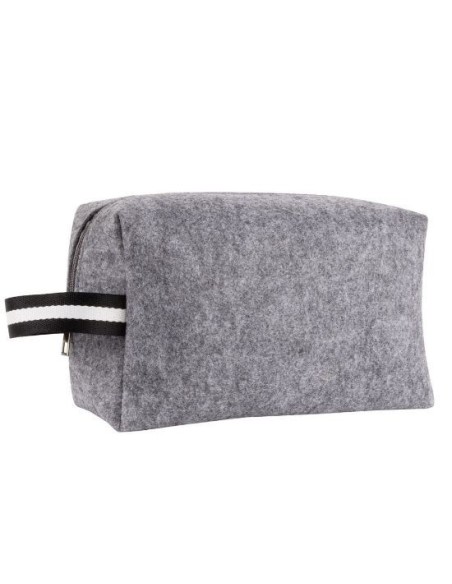 Nuevo Neceser fieltro gris oscuro tira a rayas
