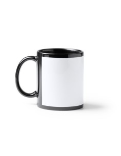 Taza negra de cerámica sublimacion con ventana