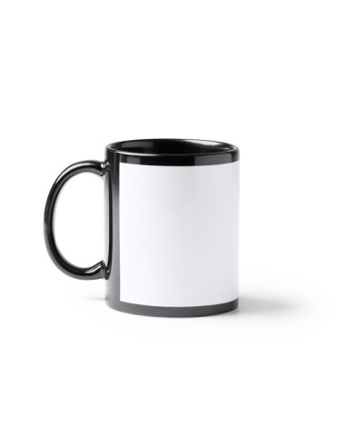 Taza negra de cerámica sublimacion con ventana