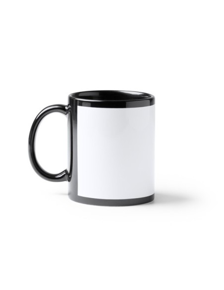 Taza negra de cerámica sublimacion con ventana