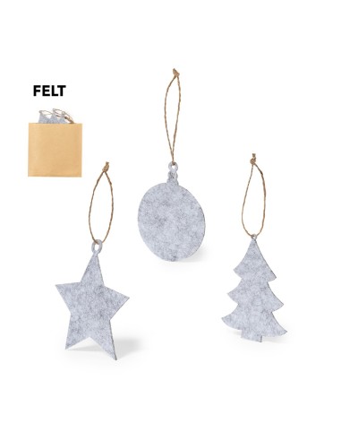 Nuevo Set de 3 adornos de fieltro navideños sublimables