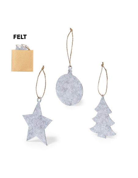 Nuevo Set de 3 adornos de fieltro navideños sublimables