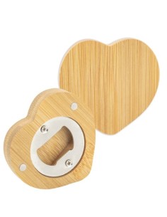 Nuevo Abridor de bambú forma corazon