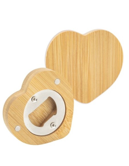 Nuevo Abridor de bambú forma corazon
