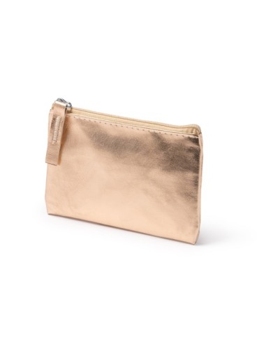 Neceser pequeño 12 x 8.5 x 0.5 cm metalizado oro rosa