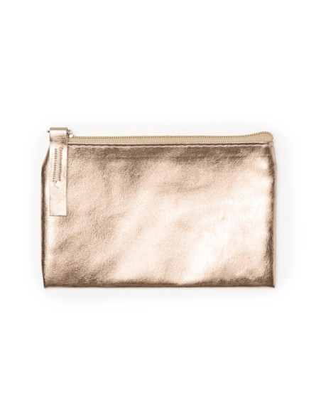 Neceser pequeño 12 x 8.5 x 0.5 cm metalizado oro rosa