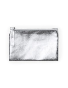 Neceser pequeño 12 x 8.5 x 0.5 cm metalizado plata 2