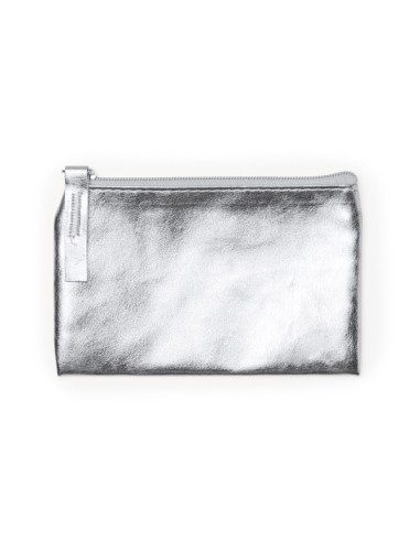Neceser pequeño 12 x 8.5 x 0.5 cm metalizado plata