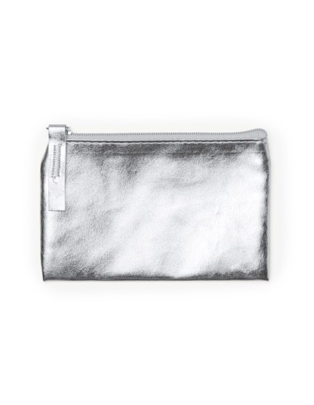 Neceser pequeño 12 x 8.5 x 0.5 cm metalizado plata