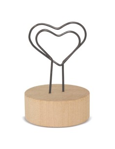 Clip madera con forma de corazon personalizable