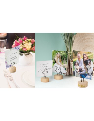 Clip madera con forma de corazon personalizable