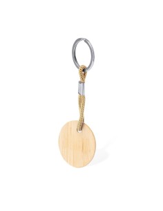 Nuevo llavero plano madera circular