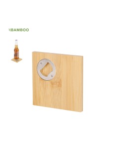 Posavaso y abridor de bambú personalizable