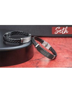 Pulsera en polipiel y acero para personalizacion laser 2