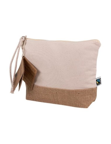 Neceser algodón reciclado base de yute y tirador trenzado